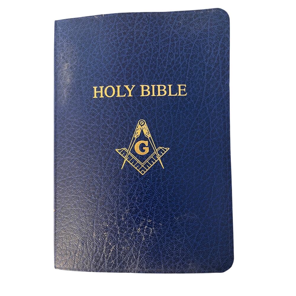 1991 Holy Bible Master Mason Edition KJV Heirloom Freemasonry Blue Gilt Pages